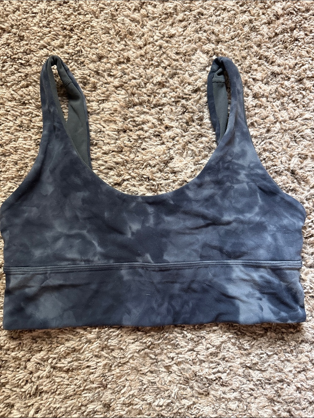 lululemon athletica Charcoal and navy Tie-Dye Scoop Sports Bra